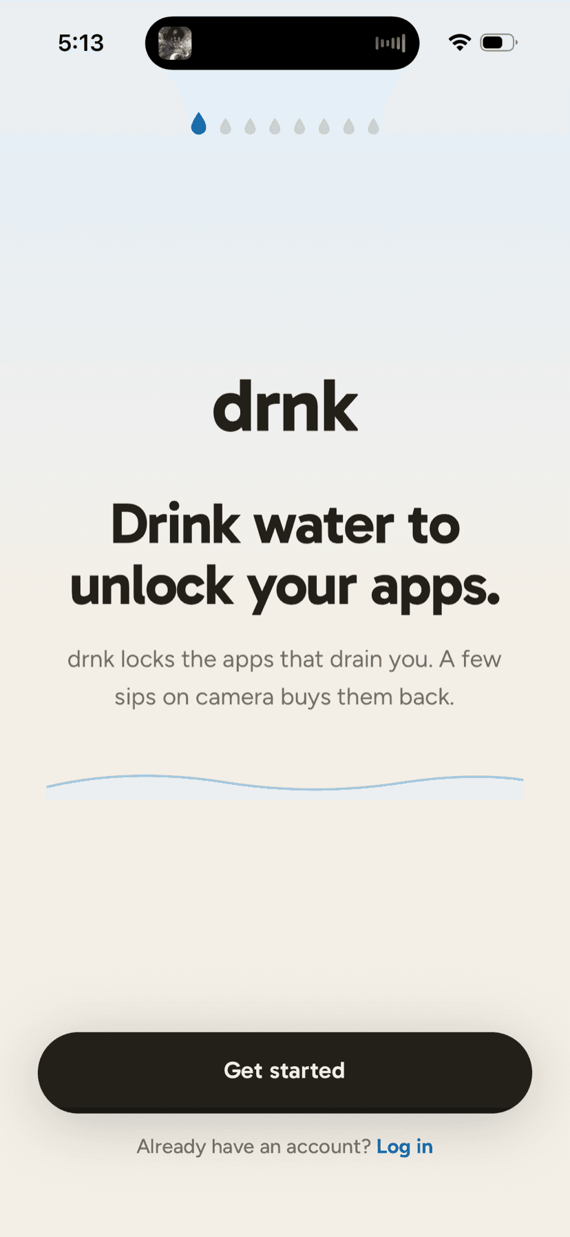 drnk Onboarding screen